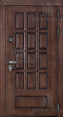 Дверь входная уличная Центурион, цвет лиственница мореная + черная патина, панель - 62002 цвет керамик серена