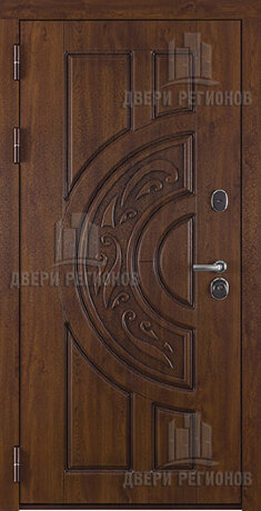 Дверь входная взломостойкая Атлант, цвет golden oak + черная патина, панель - 62001 цвет светло-серый серена