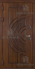 Дверь входная взломостойкая Атлант, цвет golden oak + черная патина, панель - 62002 цвет светло-серый серена