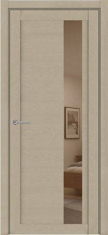 Дверь межкомнатная UniLine 30004 SoftTouch Кремовый Soft touch Остекленная