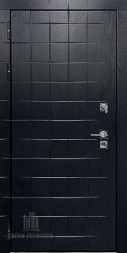 Дверь входная взломостойкая Сенатор ПЛЮС, цвет альберо блэк рисунок грань, панель - техно 2 цвет венге